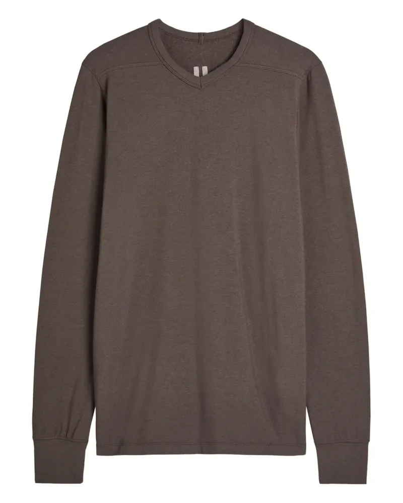 Rick Owens Langarmshirt mit V-Ausschnitt - Braun Braun