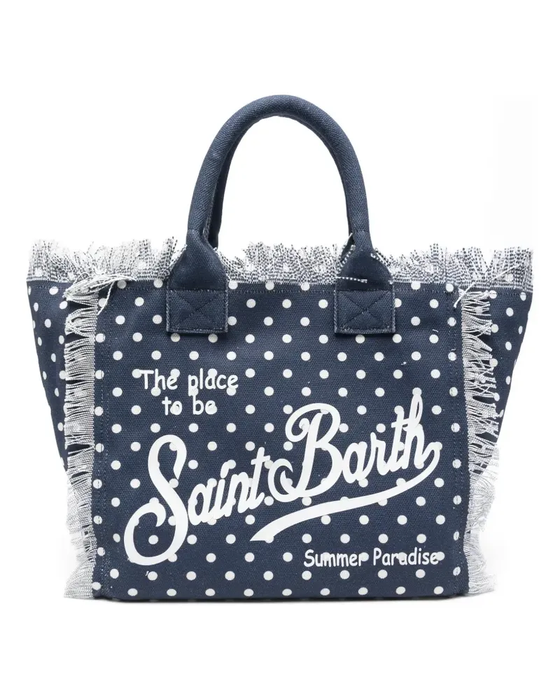 MC2 Saint Barth Vanity polka dot fringed tote bag - Blau Blau