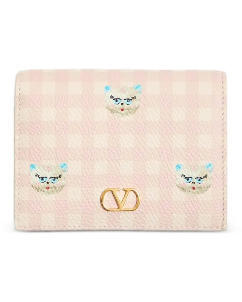 Valentino Garavani Gemustertes VLogo Signature Portemonnaie - Rosa Rosa