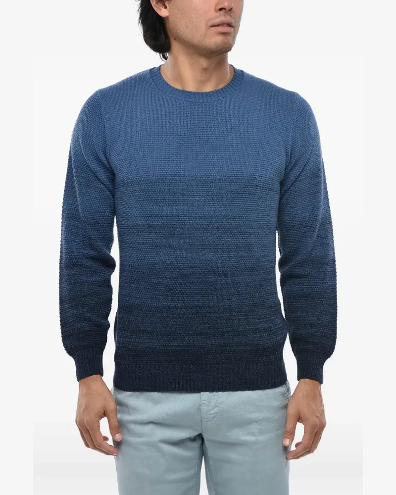 Corneliani ombré-effect crew-neck sweater - Blau Blau