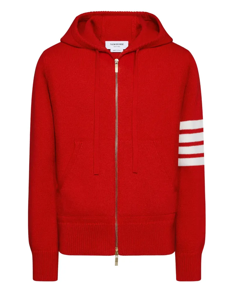 Thom Browne Hector Kapuzenjacke aus Intarsien-Strick - Rot Rot