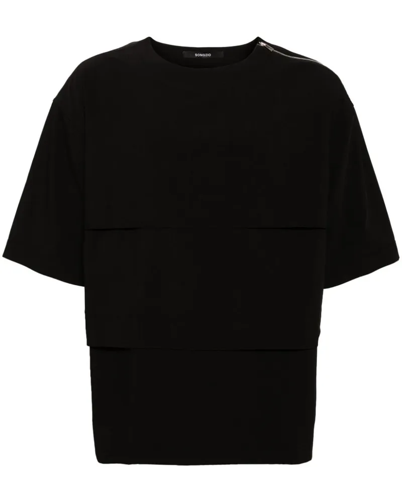 SONGZIO T-Shirt im Layering-Look Schwarz