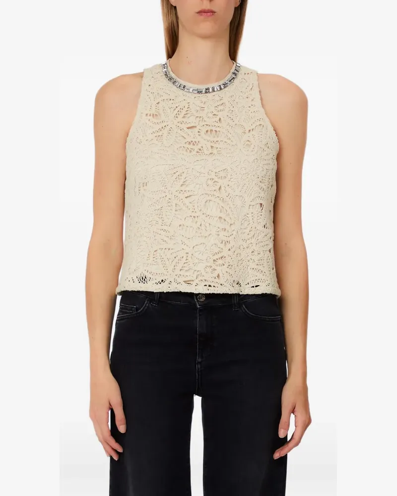 Liu Jo embellished lace top - Nude Nude