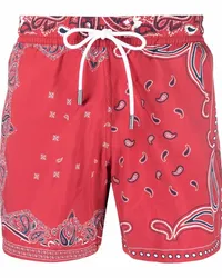 Etro Badeshorts mit Bandana-Print Rot