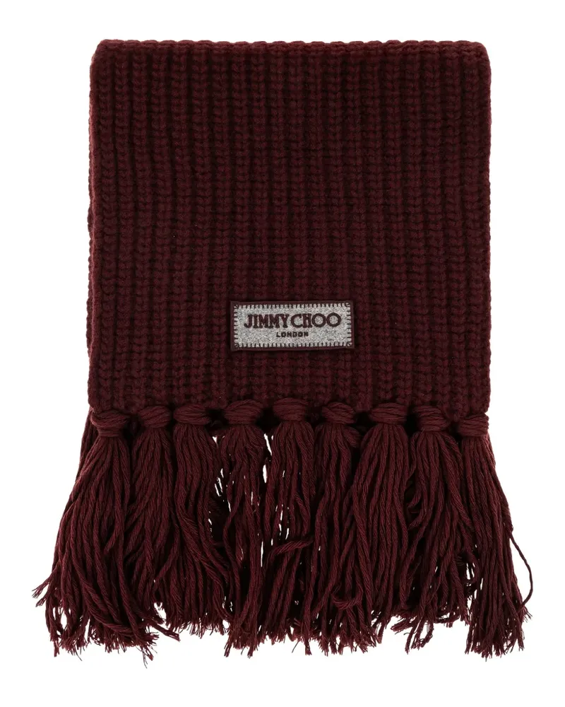 Jimmy Choo Gerippter Schal mit Fransen - Rot Rot