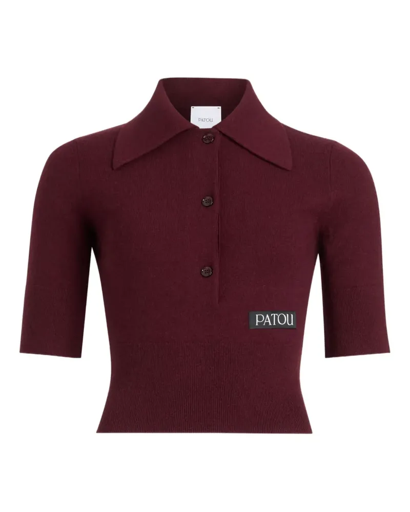 Patou Poloshirt mit Logo-Patch - Rot Rot