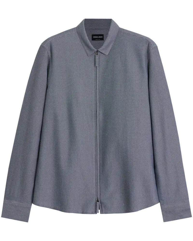 Giorgio Armani Hemd mit Zickzackmuster - Grau Grau