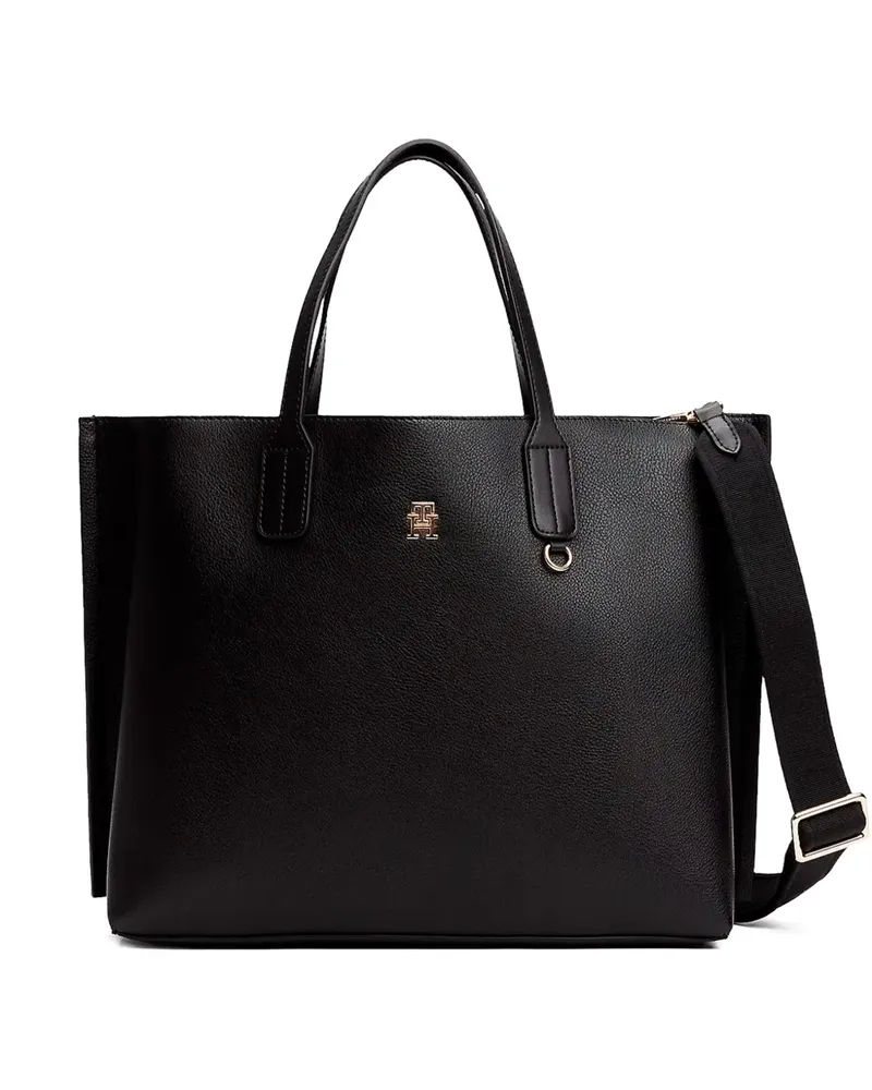 Tommy Hilfiger Handtasche mit Logo-Schild - Schwarz Schwarz