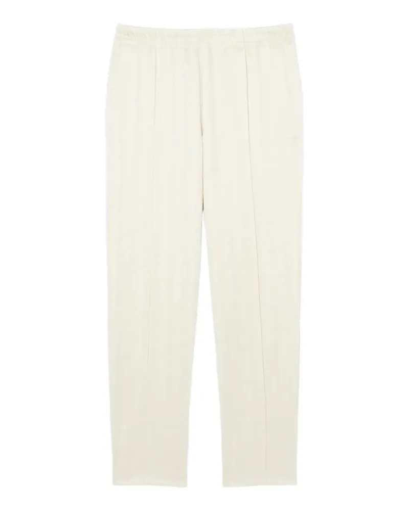 Lacoste monogram-jacquard pleated track pants - Nude Nude