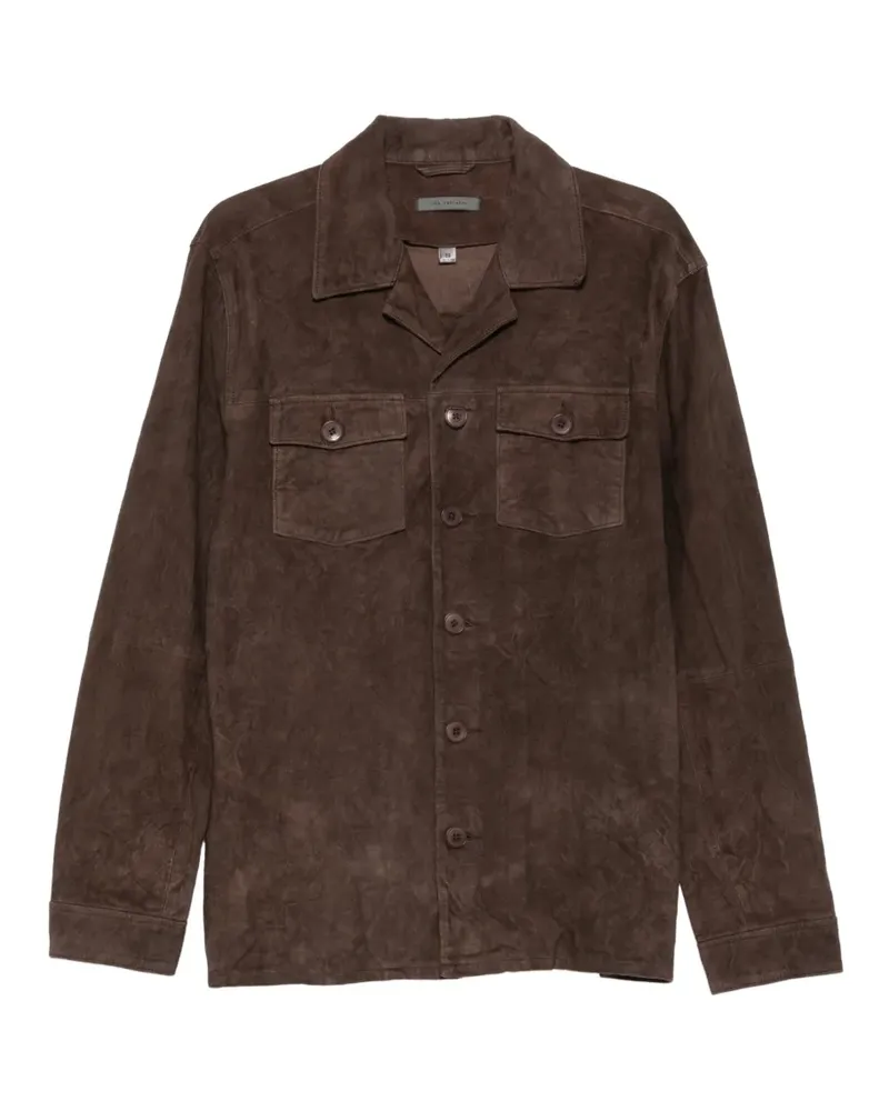 John Varvatos suede button-up jacket - Braun Braun