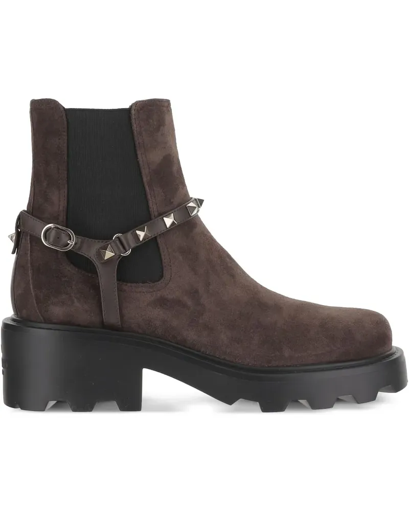 Valentino Garavani Chelsea-Boots mit Nieten - Braun Braun