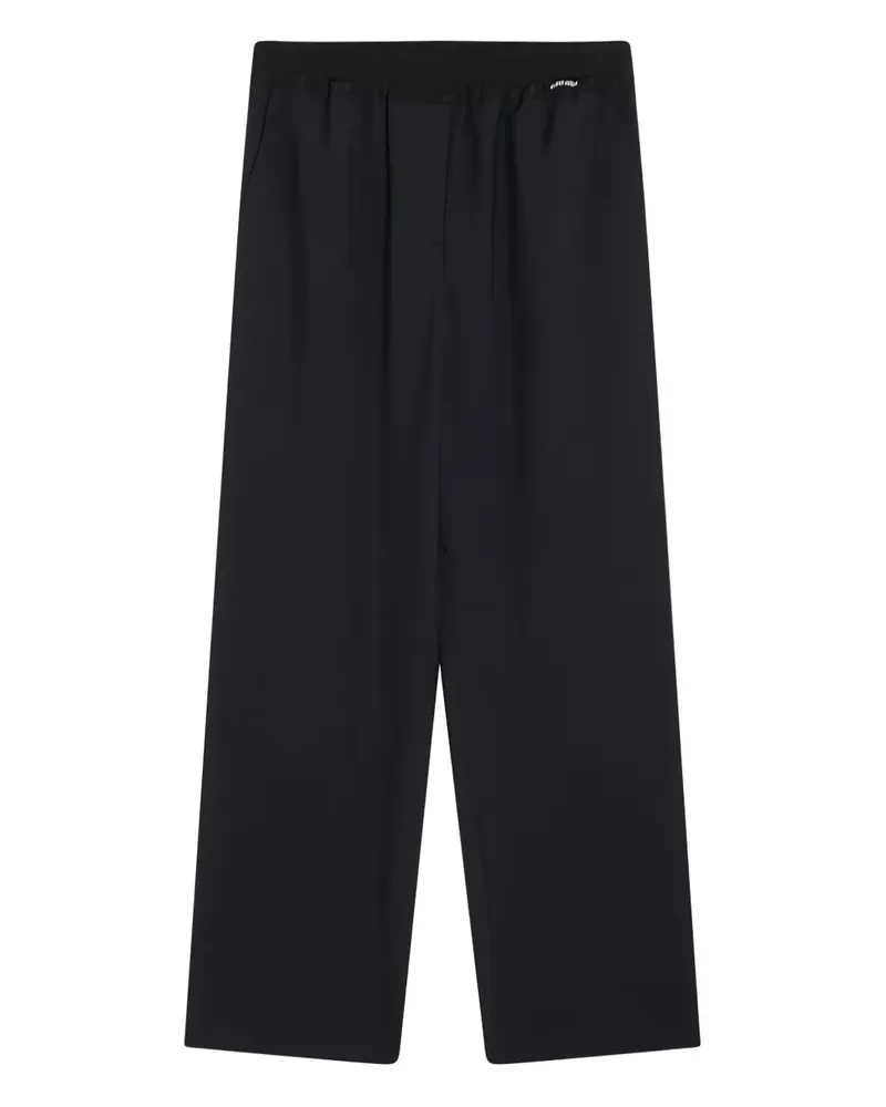 Miu Miu Hose mit Logo-Patch - Blau Blau