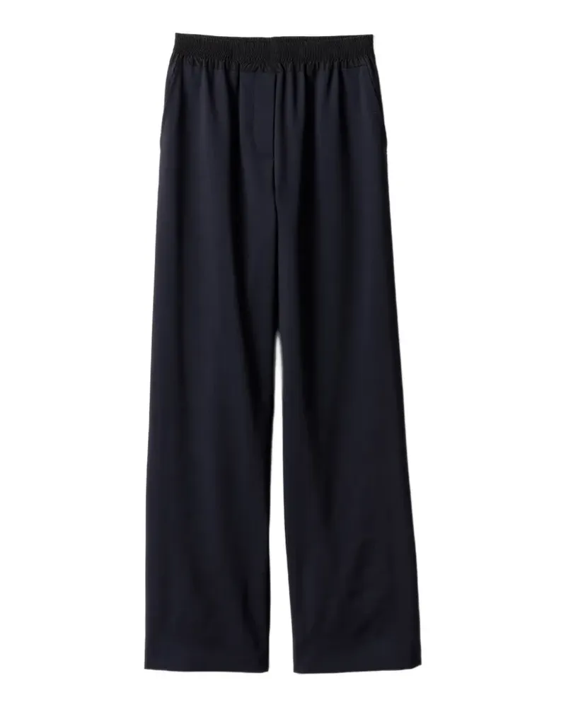 Miu Miu Hose mit Logo-Patch - Blau Blau