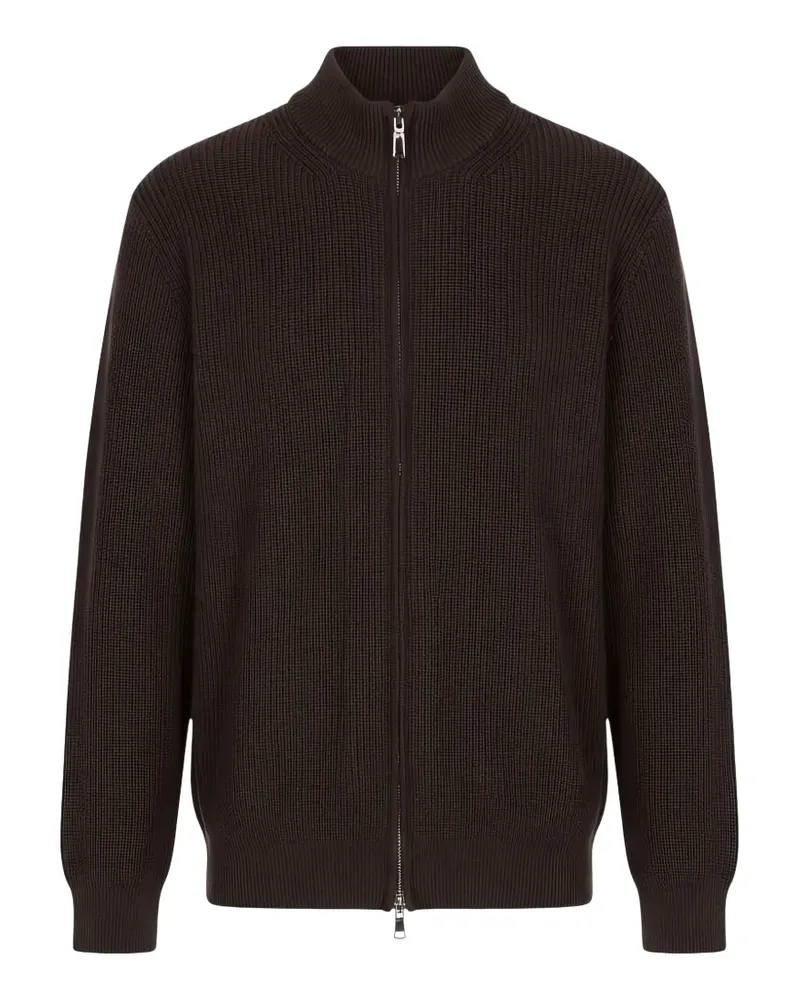 Diktat ribbed-knit zip-up cardigan - Braun Braun