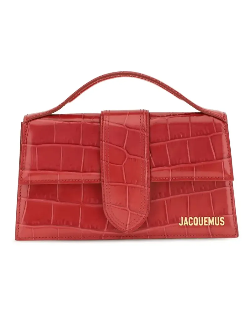 Jacquemus Le Grand Bambino Tote Bag mit Kroko-Effekt - Rot Rot