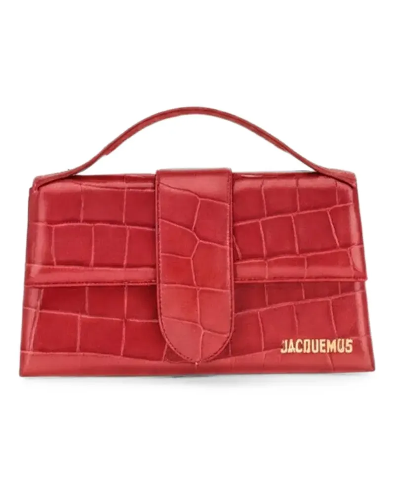 Jacquemus Le Grand Bambino Tote Bag mit Kroko-Effekt - Rot Rot