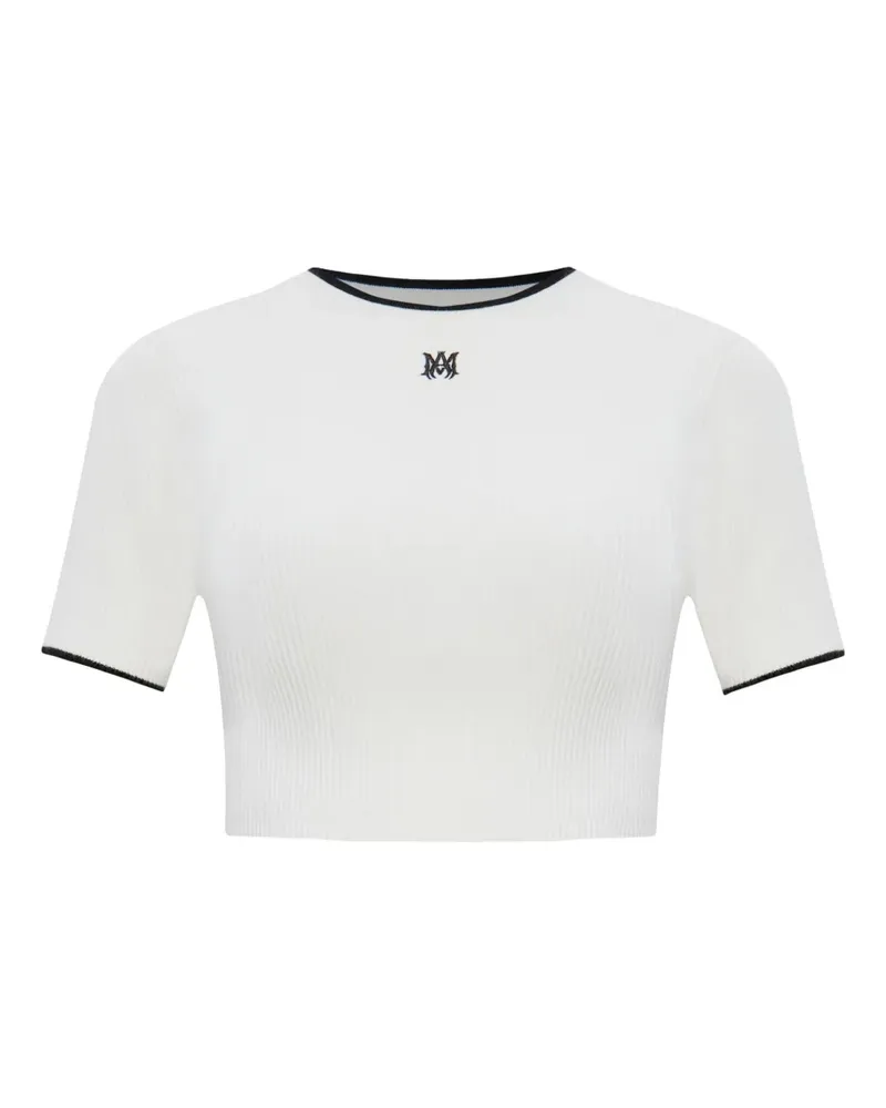 Amiri Geripptes Cropped-Top - Weiß Weiß