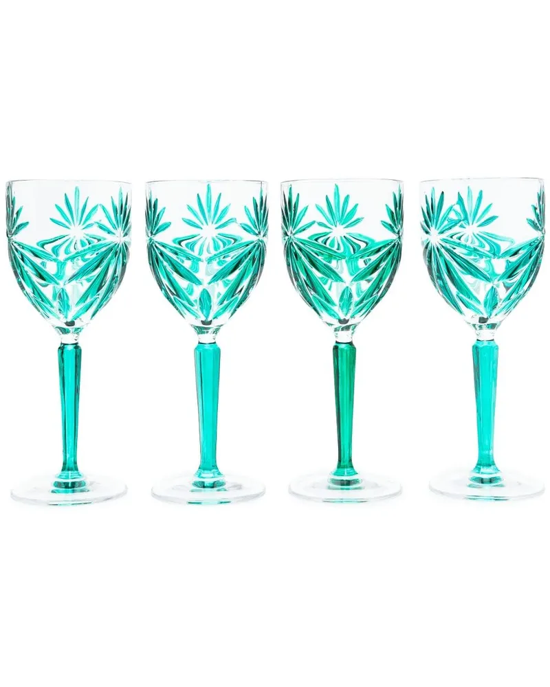 Les-Ottomans Stars Weingläser-Set aus Kristall (4er-Set) - Grün Grün