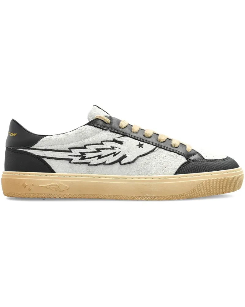 ENTERPRISE JAPAN appliqué lace-up sneakers - Nude Nude