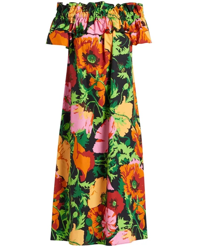La DoubleJ Breakfast Kleid mit Blumen-Print - Orange Orange