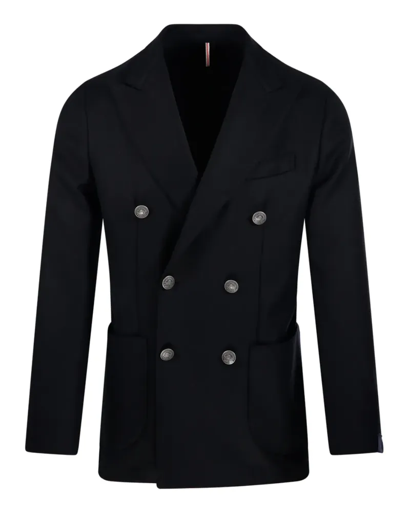 Biagio Santaniello peak-lapels double-breasted button jacket - Blau Blau