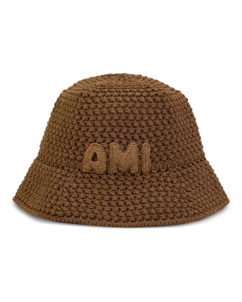 AMI Paris Fischerhut mit Ami-Patch - Braun Braun
