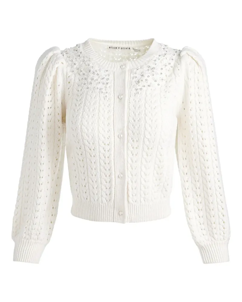 Alice + Olivia Doris Cardigan mit Puffärmeln - Nude Nude