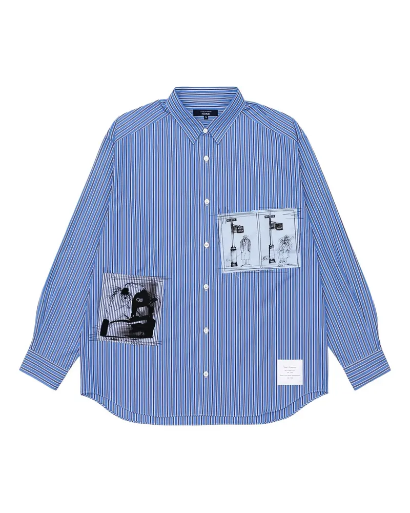 Comme des Garçons Hemd mit Besatzstreifen - Blau Blau