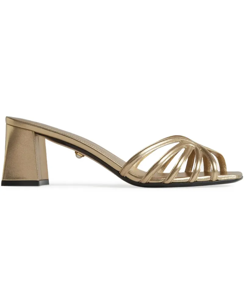 Alevì Mules im Metallic-Look - Gold Gold
