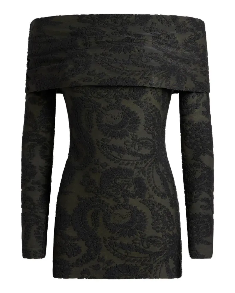 Etro sweater in chenille jacquard with Paisley foliage motif - Grün Grün