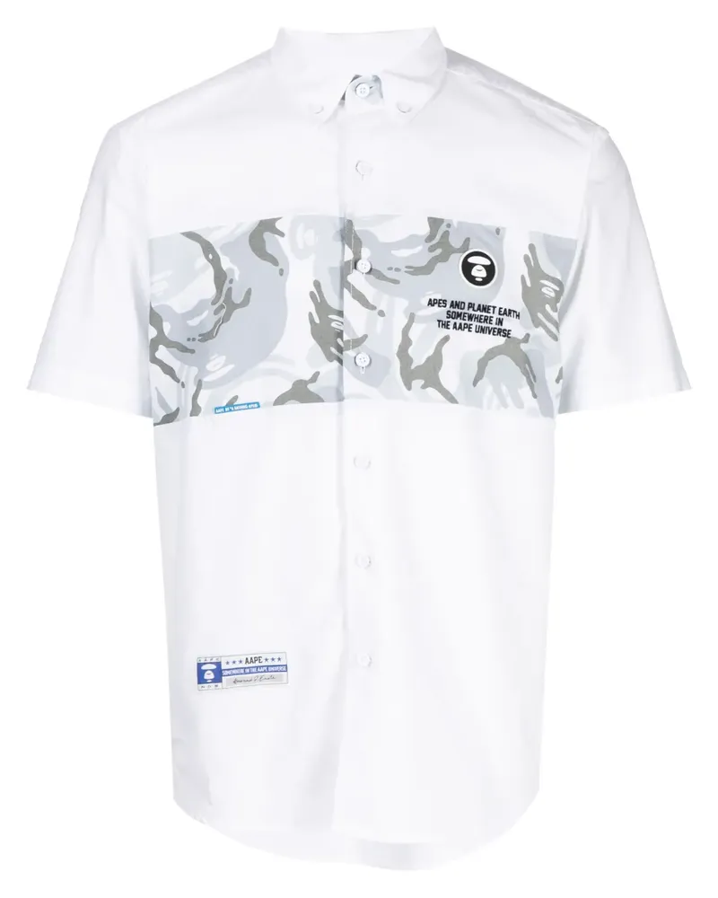 BAPE Hemd mit Logo-Patch - Weiß Weiß