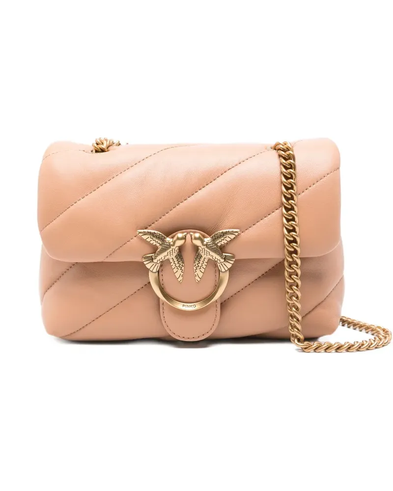 Pinko Gesteppte Love Schultertasche mit Logo-Schild - Rosa Rosa