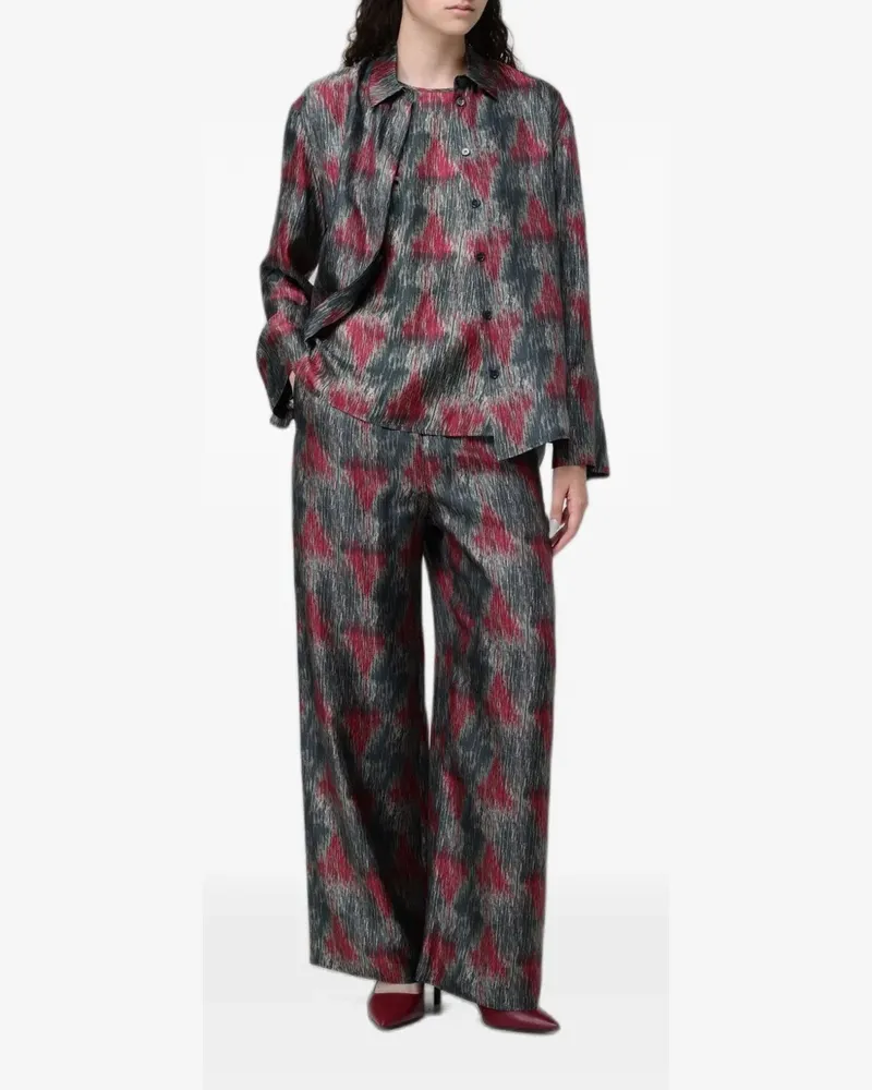 Max Mara linen ikat-print shirt - Grau Grau