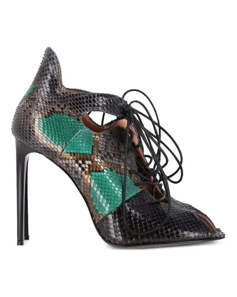 Roland Mouret Sandalen mit Schlangen-Print - Schwarz Schwarz