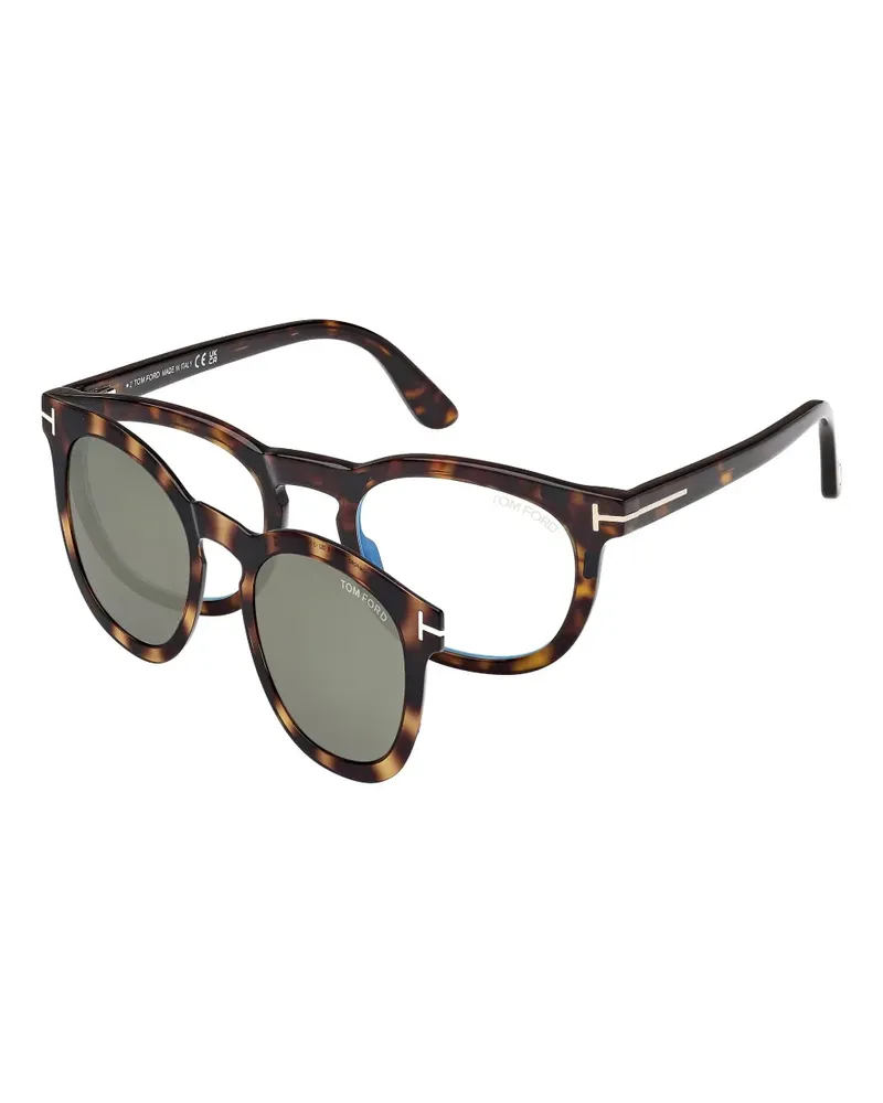 Tom Ford Brille mit getönten Clip-On-Gläsern - Braun Braun