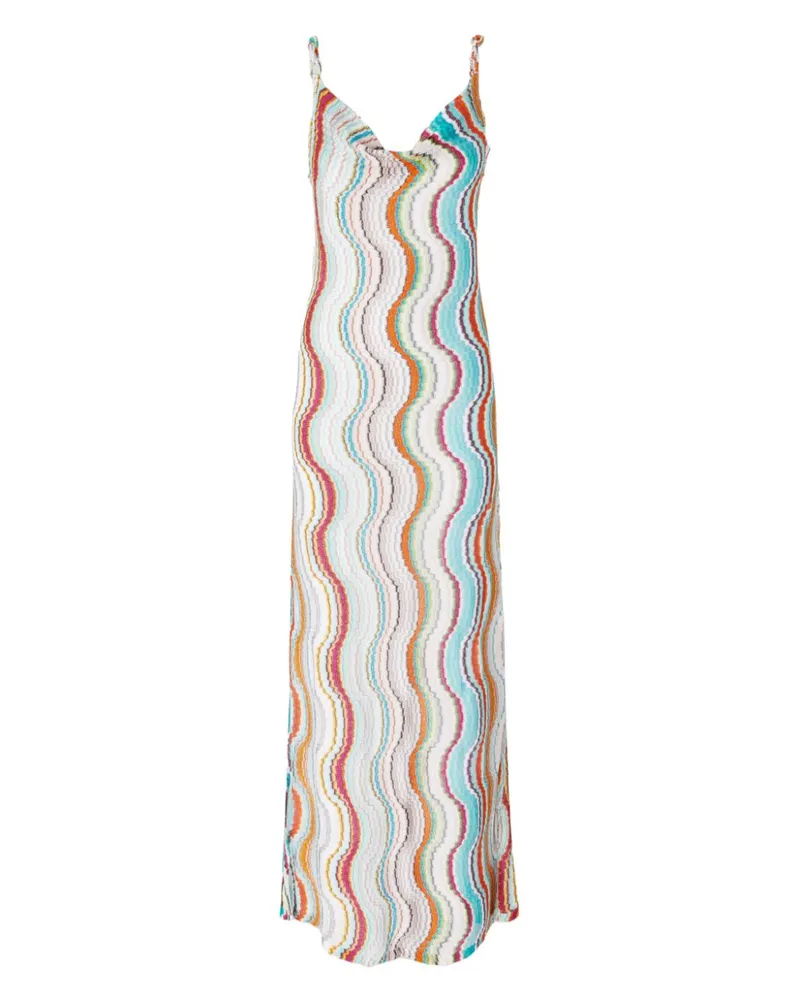 Missoni Maxikleid mit Zickzackmuster - Weiß Weiß