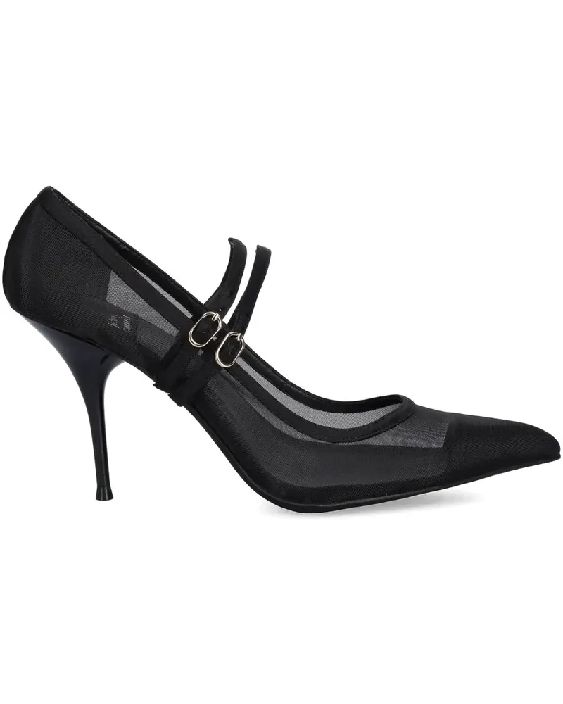 Jeffrey Campbell mesh-panel pointed-toe pumps - Schwarz Schwarz