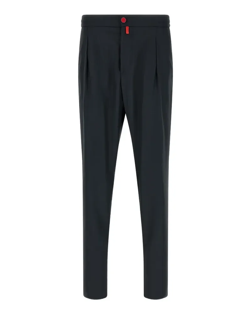 Kiton Tapered-Hose mit Knitteroptik - Blau Blau