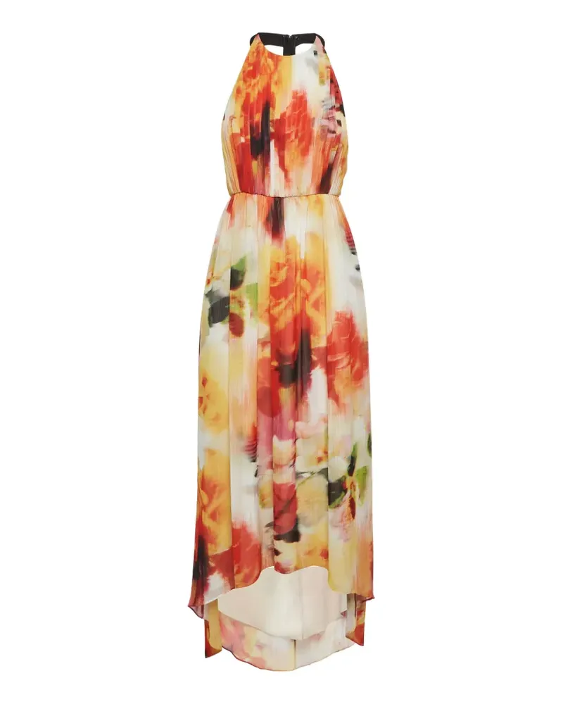 Alice + Olivia Maxikleid aus Chiffon mit Lederbesatz - Orange Orange