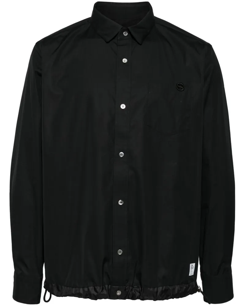 Sacai Thomas Mason Hemd - Schwarz Schwarz