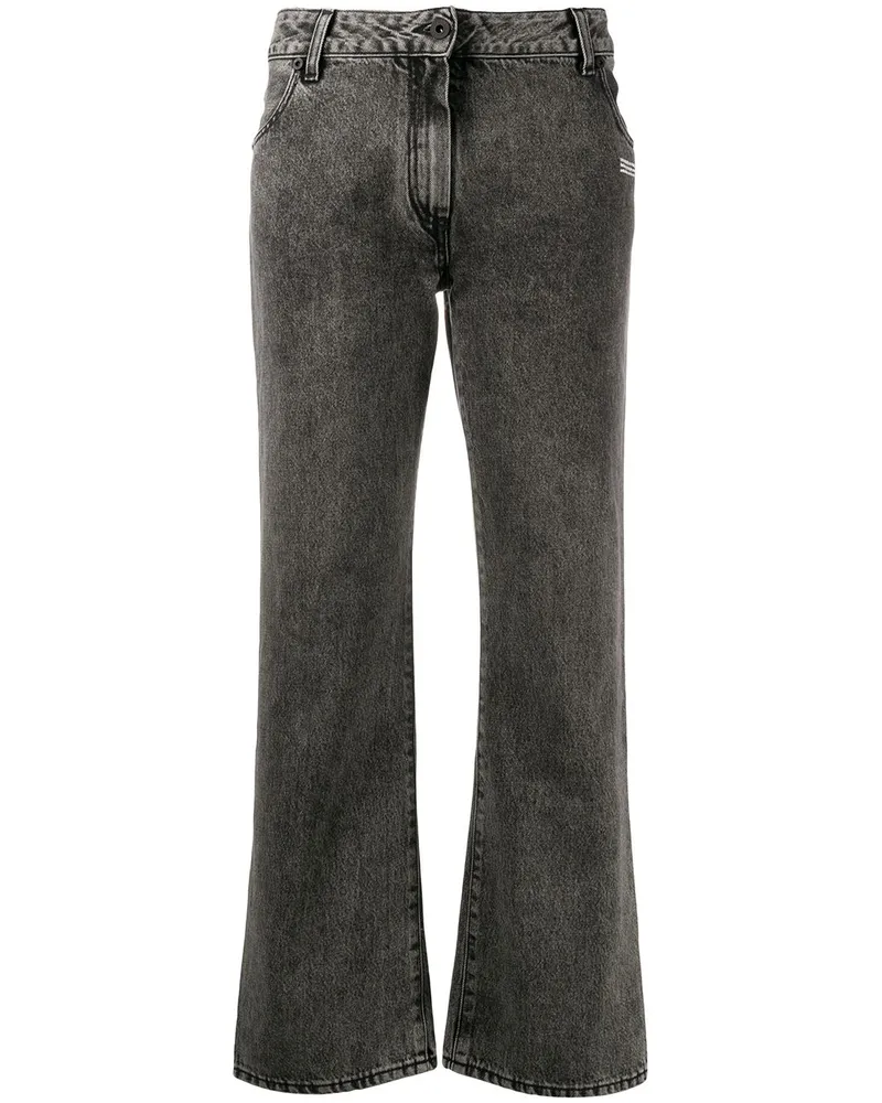 OFF-WHITE Halbhohe Cropped-Jeans - Schwarz Schwarz