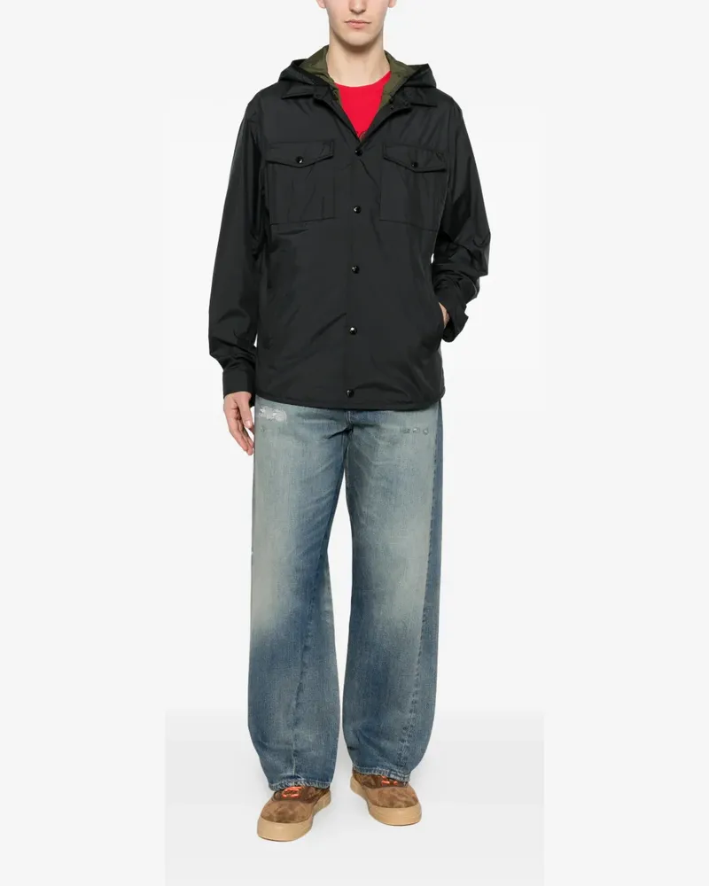 Moncler removable-lining hooded jacket - Schwarz Schwarz