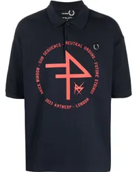 Raf Simons Poloshirt mit Logo-Patch Blau