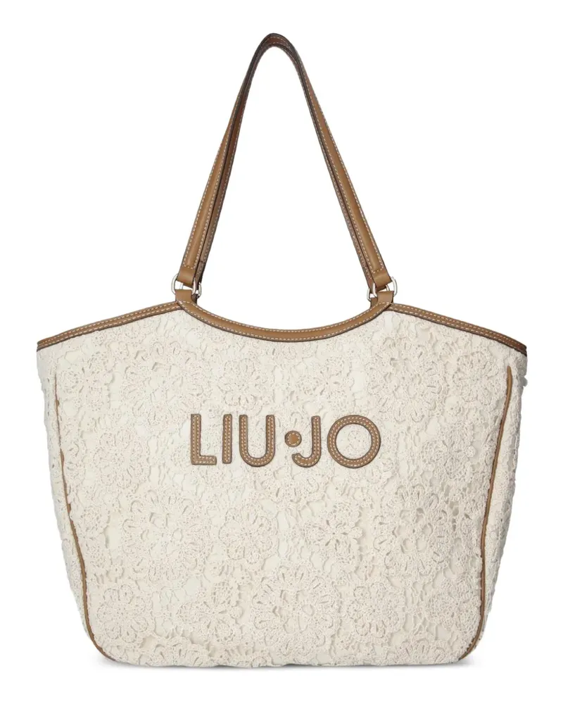 Liu Jo large lace-detail tote bag - Nude Nude