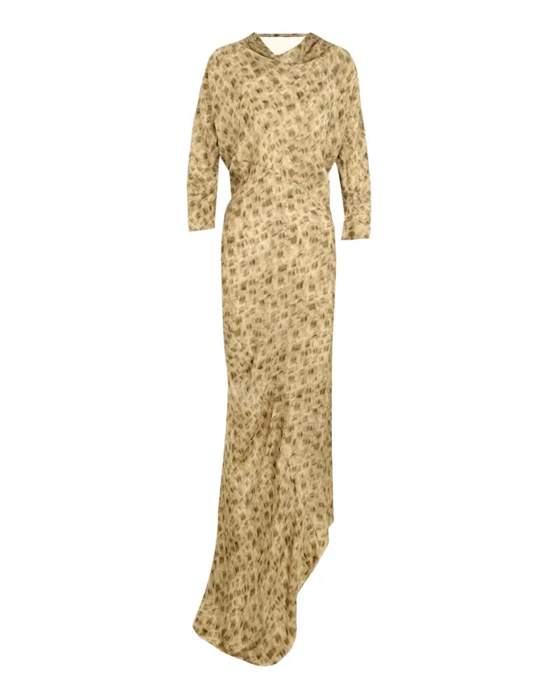 Cortana Anthea abstract-print maxi dress - Nude Nude