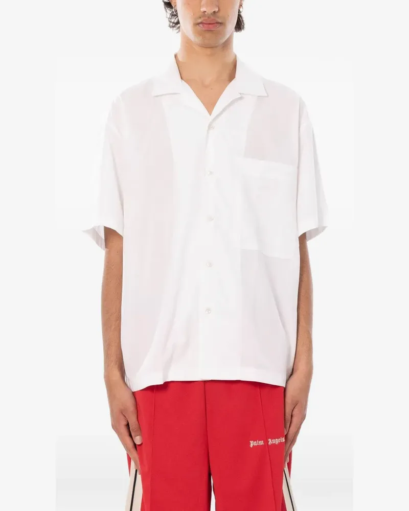 Palm Angels Bowlinghemd mit Logo-Print - Weiß Weiß