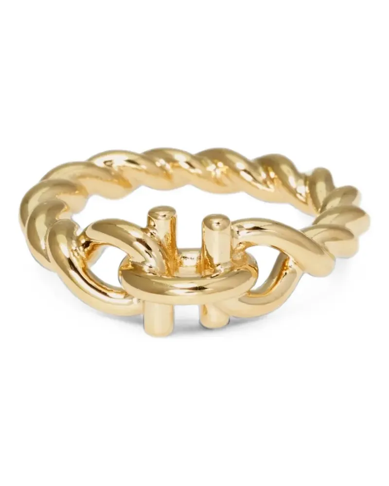 Ferragamo Torchon Gancini ring - Gold Gold
