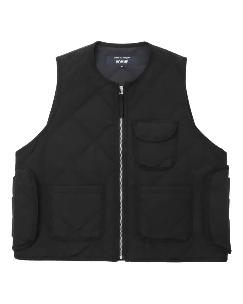 Comme des Garçons Gesteppte Weste mit Reißverschluss - Schwarz Schwarz
