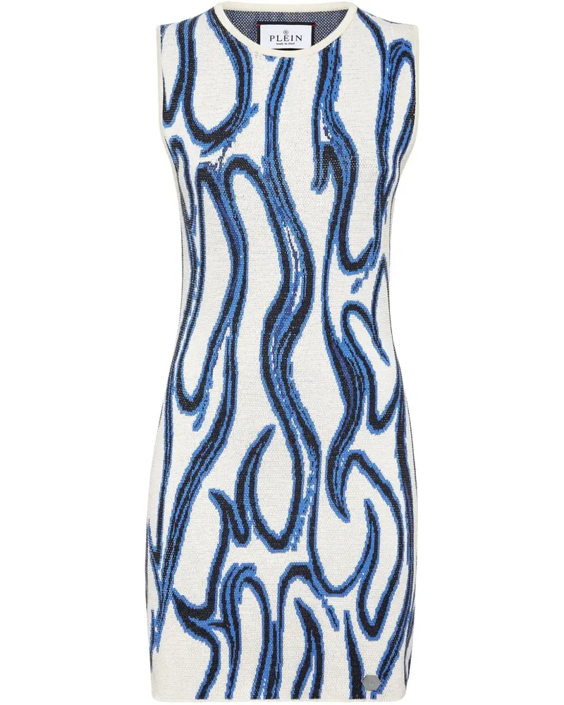Philipp Plein Minikleid mit Jacquardmuster - Weiß Weiß