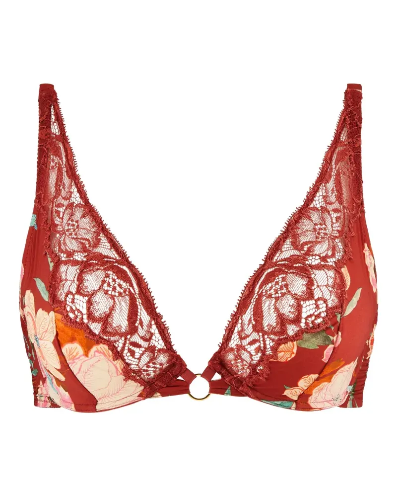 Aubade Sweetfolk Triangel-BH mit Blumenprint - Rot Rot